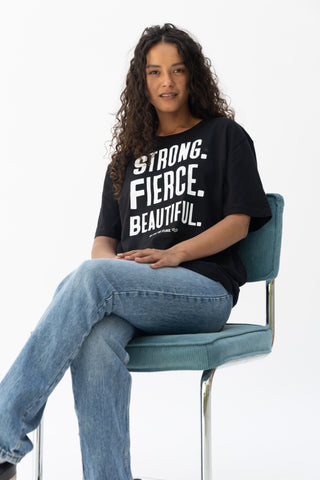 Black Organic Strong Fierce Beautiful T-Shirt