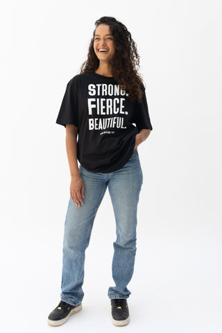 Black Organic Strong Fierce Beautiful T-Shirt