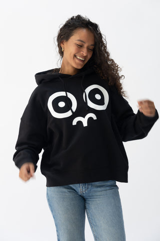 Black Organic Logo Hoodie