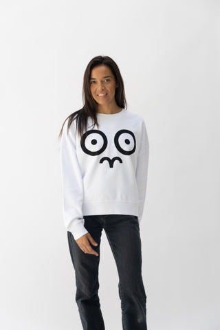 White Organic Logo Sweatshirt